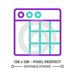 Spreadsheet two color line icon