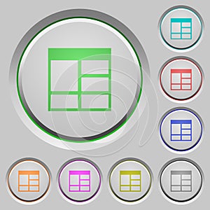 Spreadsheet vertically merge table cells push buttons