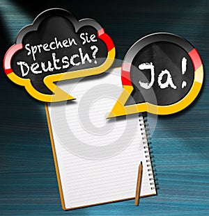 Sprechen Sie Deutsch - Speech Bubbles