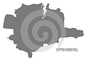 Spremberg German city map grey illustration silhouette shape