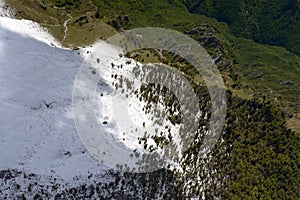 Sprimg snow on Arera slopes, Orobie, italy