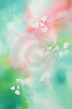 Spring abstract background in pastel colors. Acrylic painting with knife technique. Generative AI