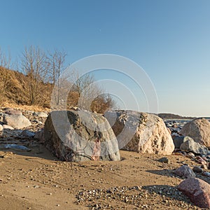 Spring afternoon on sea coast