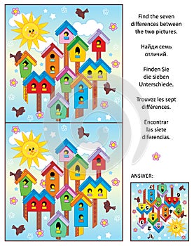 Spring is in the air! Find the differences picture puzzle.