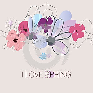 Spring anemone floral background