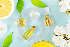 Spring aromatherapy with citrus and essential oils