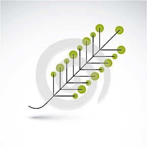 Spring ash leaf, botany and eco flat image. Vector illustration