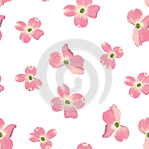 Spring autumn flowers seamless Pattern. Watercolor style floral background