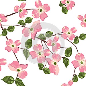 Spring autumn flowers seamless Pattern. Watercolor style floral background.