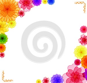 Spring background for the design of Colorful flowers Vector illustration