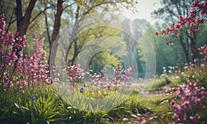 Spring background soft dreamy lights