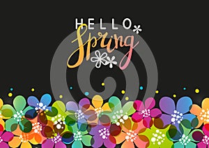 Spring background with vibrant flowers