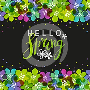 Spring background with vibrant flowers