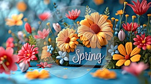 Spring banner,Background posters, brochure.Generative AI