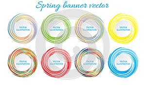 Spring banner vector. Abstract banners, template for design and paste text. Set of colorful banners. Graphic design