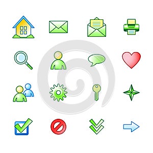 Spring basic web icons set