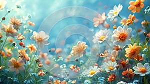Spring blossom background. Beautiful nature scene with blooming tree and sun flare. Sunny day. Spring flowers. Beautiful