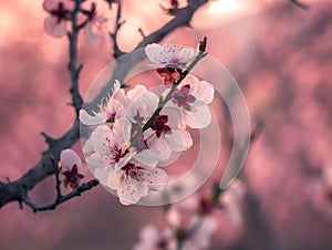 Spring blossom background with blooming tree. Spring flowers