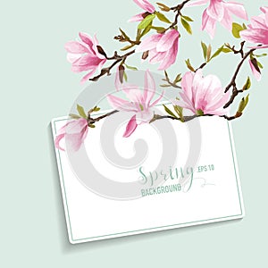 Spring Blossom Background - with Card