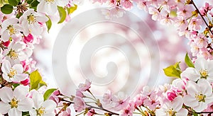 Spring Blossom Frame with Copy Space