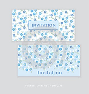 Spring blossom invitation card template.