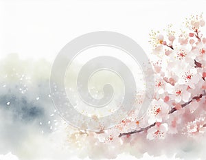 Spring blossoms watercolor faded background
