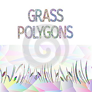 Spring border seamless background  multicolored grass polygons  vector Illustration for use in interior design, artwork, dishes,