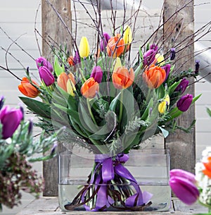 Spring bouquet of tulips