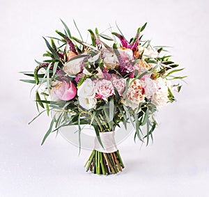 Spring bouquet on white background