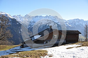 Spring in Braunwald, Swiss skiing resort