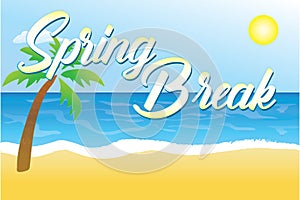 Spring Break Background with Beach