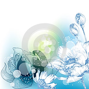 Spring bright floral background