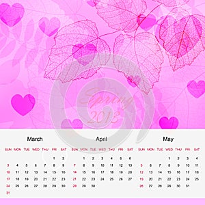 Spring calendar page of new 2013 year vector