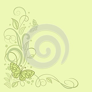 Spring card design with floral pattern