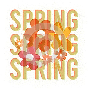 Spring Card Template With Riso Effect