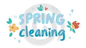 Spring cleaning concept. Housework concept. Isolated Vector illustrations