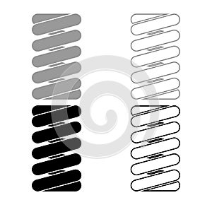Spring coil icon outline set grey black color photo