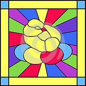 Spring colored Easter stained glass window