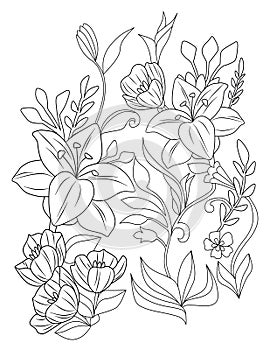 Spring Coloring Page For Adult