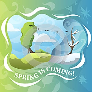 Spring coming festival vector illustration.