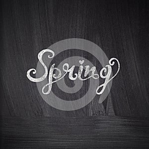 Spring concept. Chalk drawing card with 