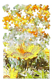 Spring concept in puzzle shape