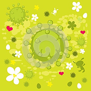 Spring Corona Virus Abstract Background - Vector Illustration