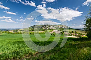 Spring countryside with blue sky and clouds - Palava hills, Czech Republic photo