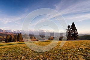 Spring countryside in Tatras mountains