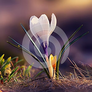 Spring Crocus (Crocus albiflorus) flower