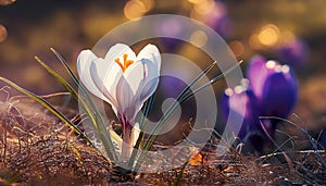 Spring Crocus (Crocus albiflorus) flower