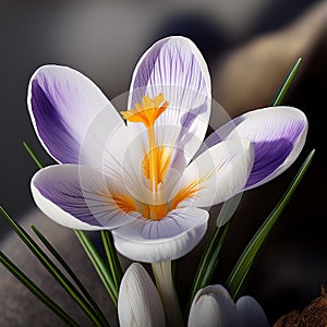 Spring Crocus (Crocus albiflorus) flower