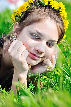 Spring dandelion face