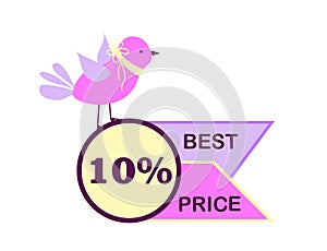 Spring discounts. Big sale. Mega discounts. Super Promotion. Interest. Price tags collection. Ribbon sale banners isolated. New